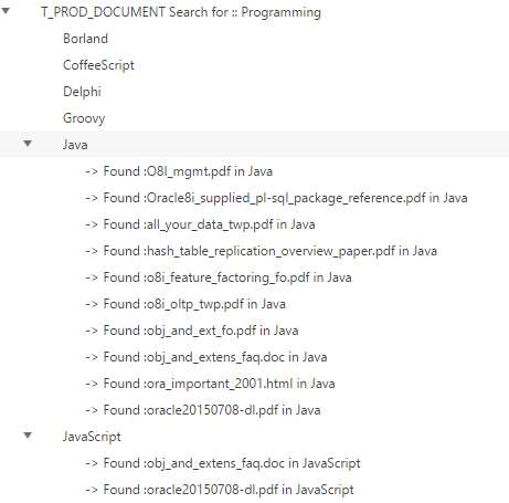  Oracle Apex  Tree zur Dokumentensuche