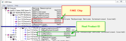 FTDI FT232rl Fake Chip erkennen
